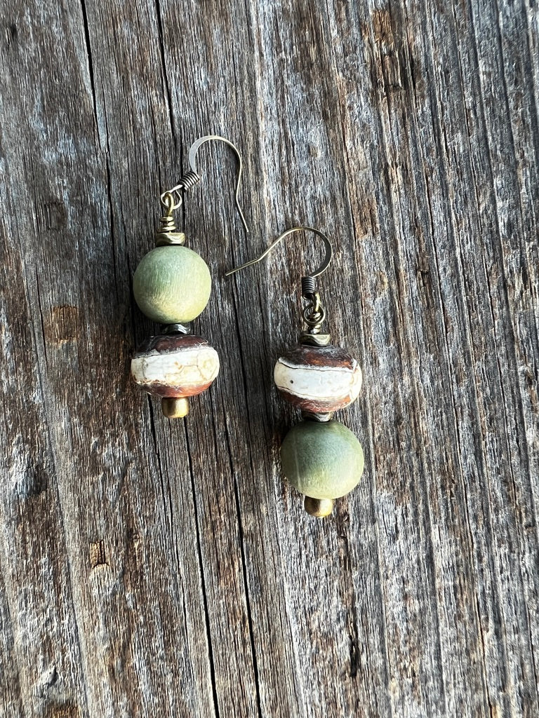 Kente and Clover Earrings