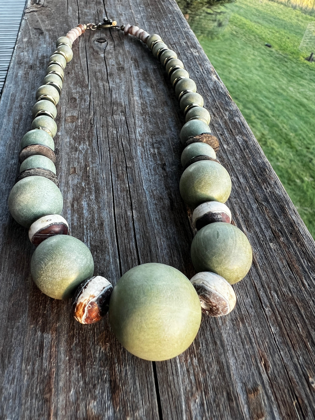 Kente and Clover Necklace