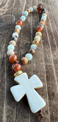 Prayer Beads with Howlite Cross