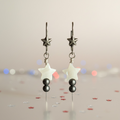 Star Dangle Earrings with Antique Silver