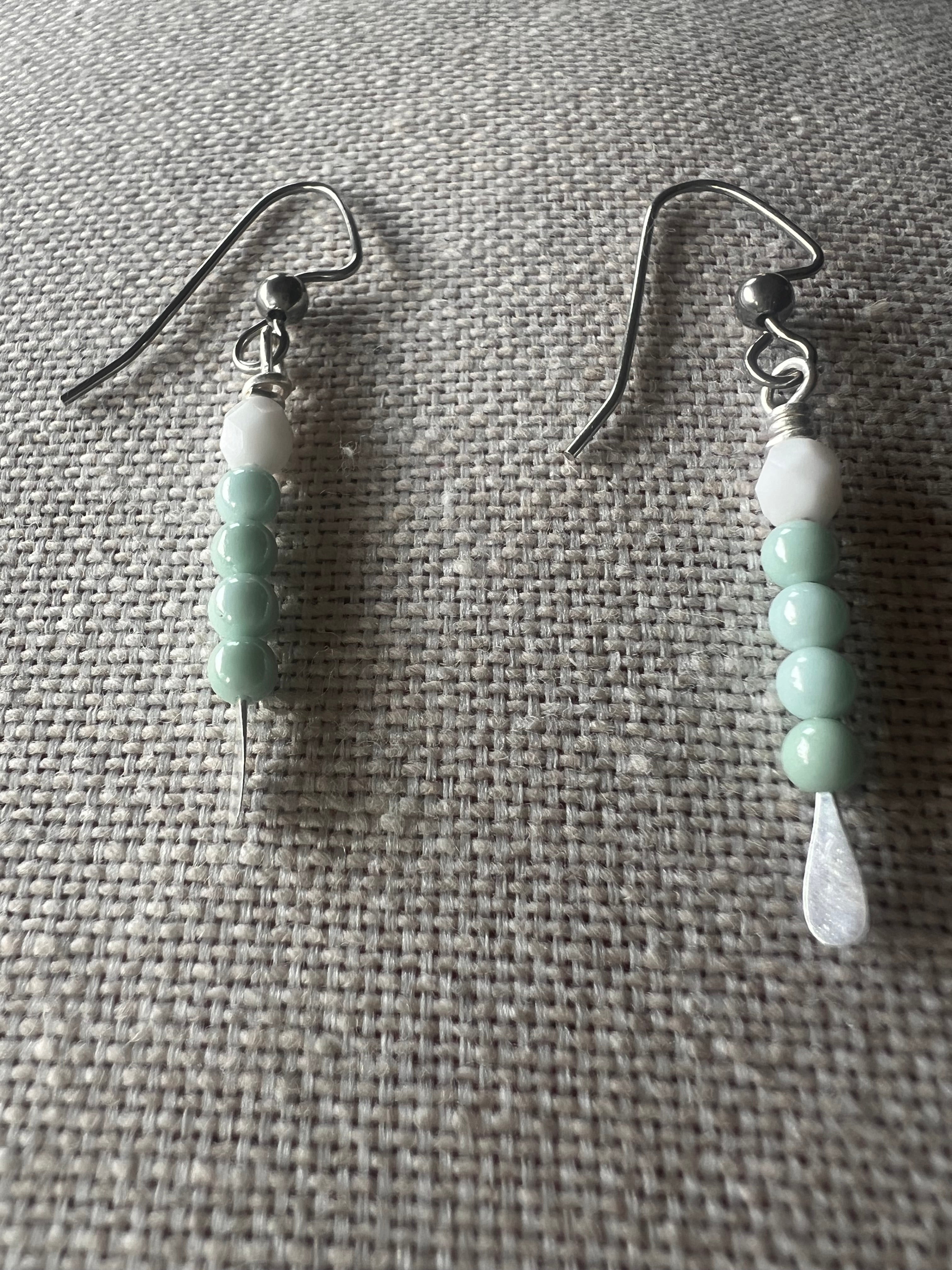 Blue Zircon & White Fire Polish Jewelry Ensemble