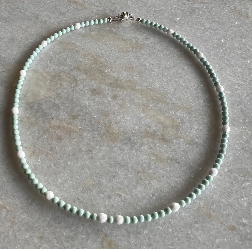 Blue Zircon & White Fire Polish Jewelry Ensemble