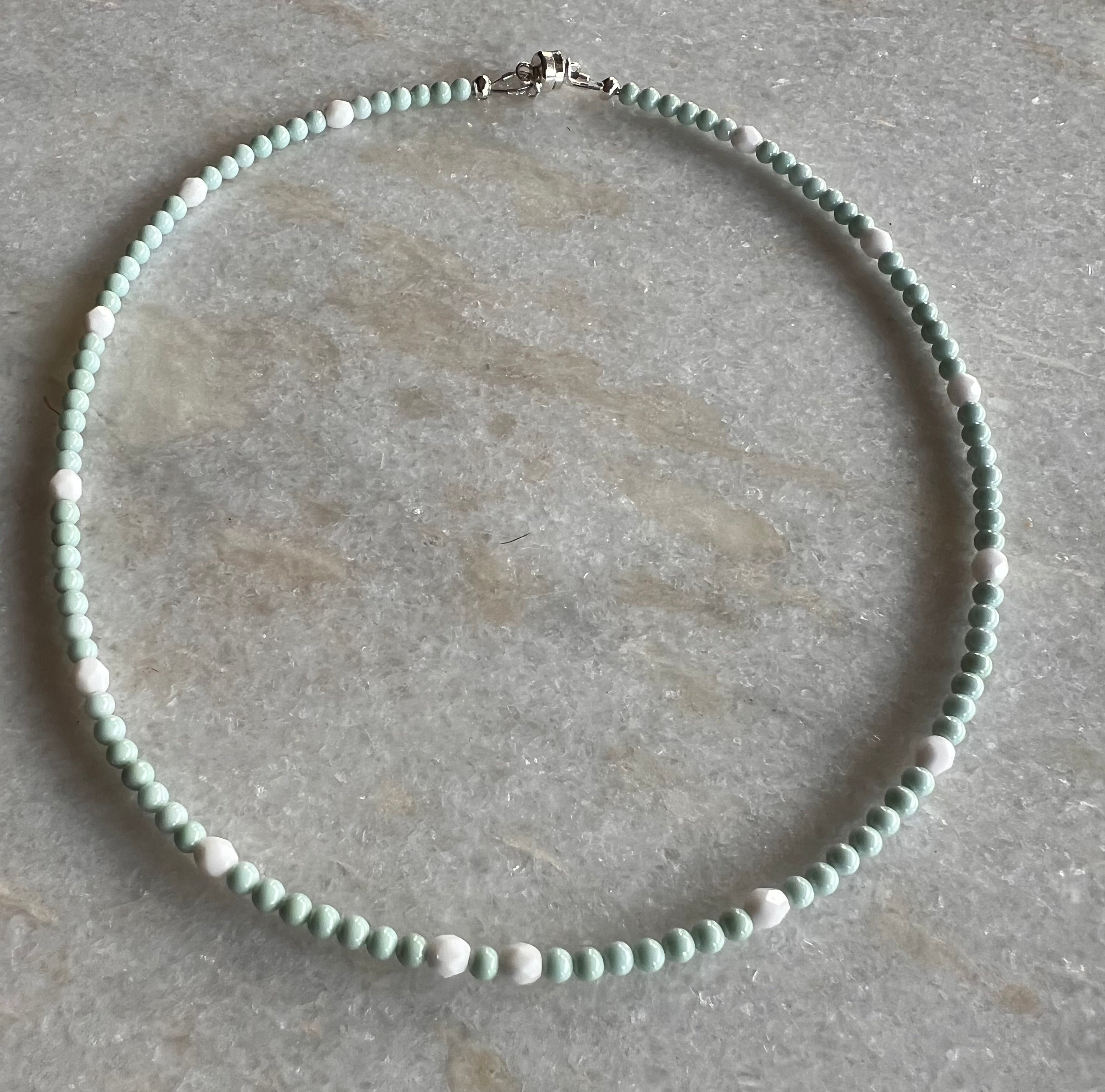 Blue Zircon & White Fire Polish Jewelry Ensemble