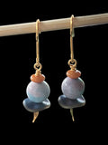 Dancing Light Blue & Peach Bead Earrings