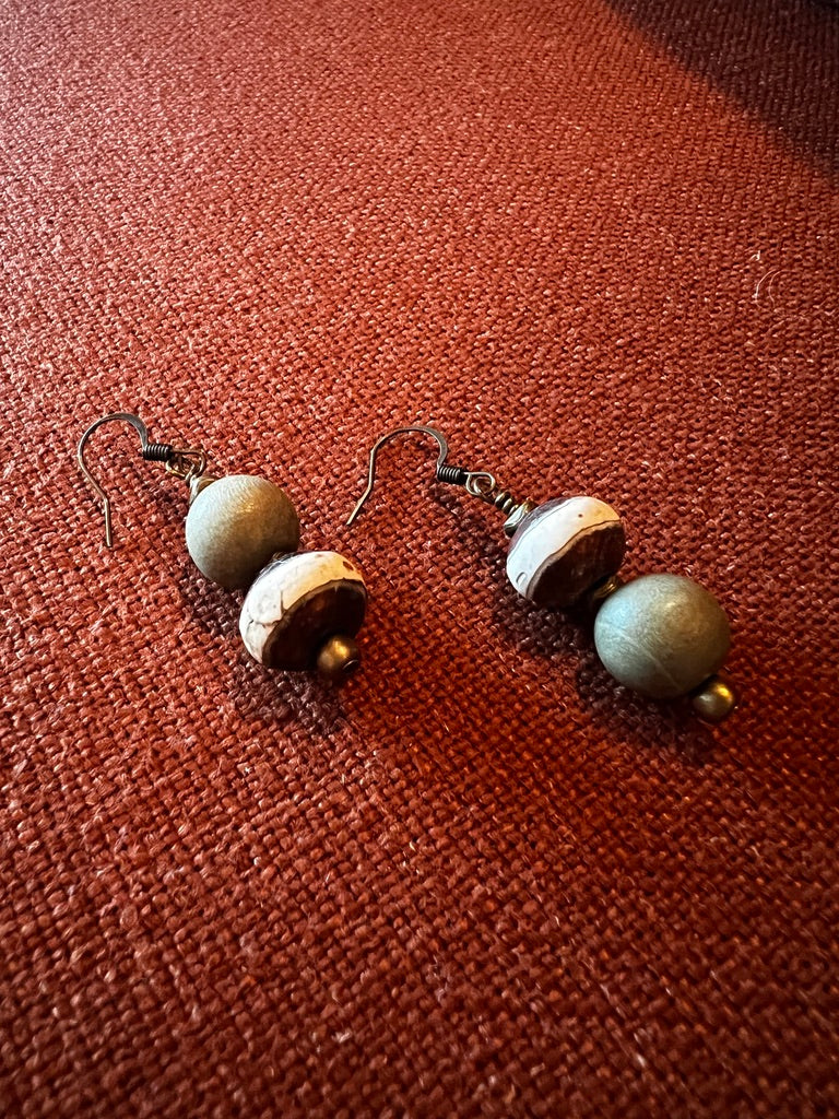 Kente and Clover Earrings