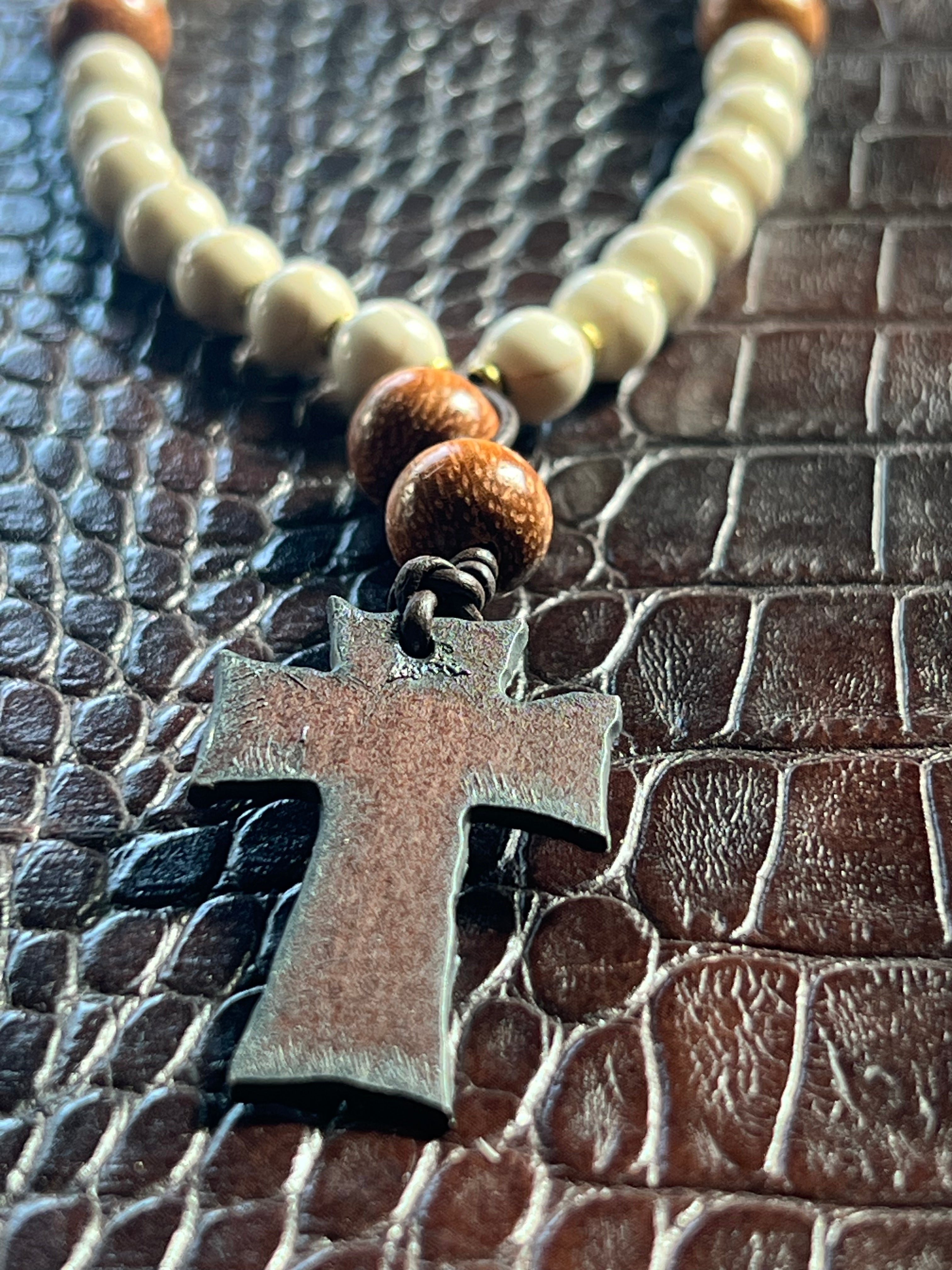 Howlite Bead and Wooden Prayer Beads