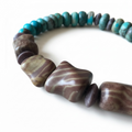 Zebra Jasper & Turquoise Rondelle Bracelet