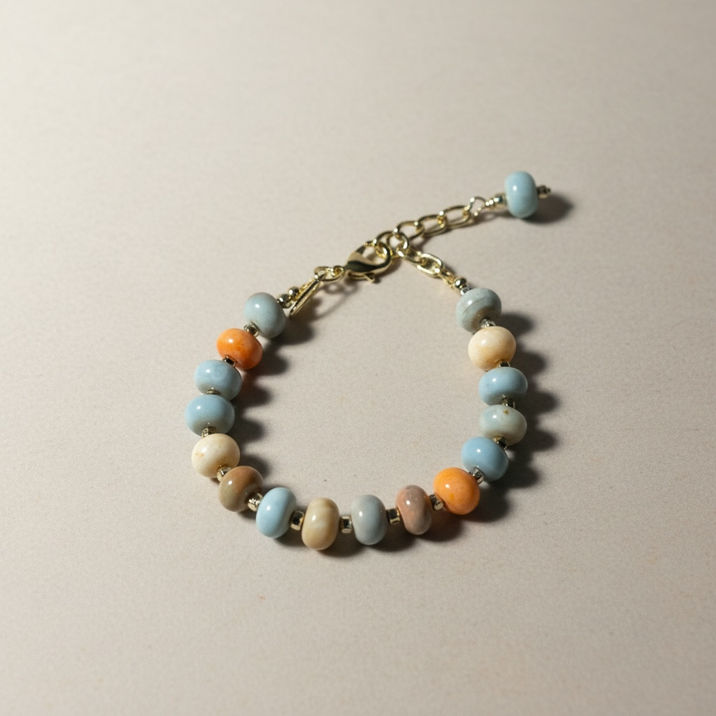 Pastel Opal & Gold Bracelet + Earring Duo