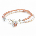 Antique Yellow Agate & Peach Sparkle Bracelet