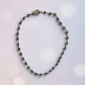 Greige Glass Disk Necklace / Triple Wrap Bracelet