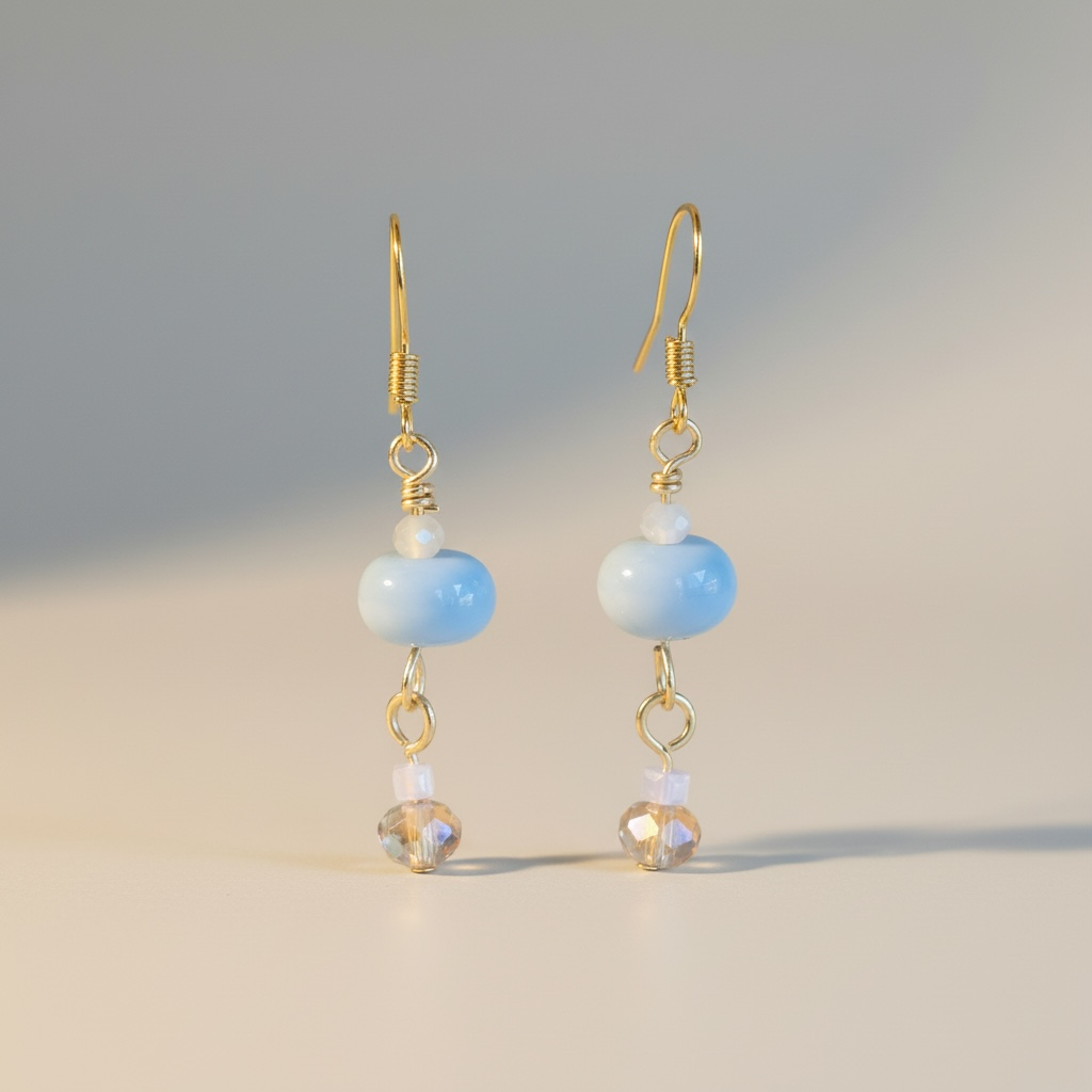 Pastel Opal & Gold Bracelet + Earring Duo