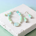 Aussie Green Opal & Moonstone Bracelet + Earring Duo