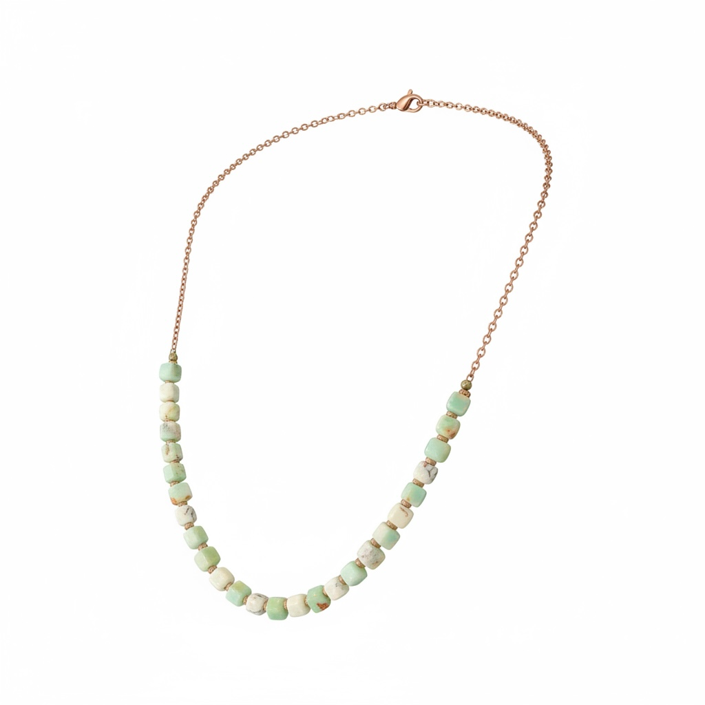 Soft-toned Opal & Antique Copper Necklace + Earring Ensemble