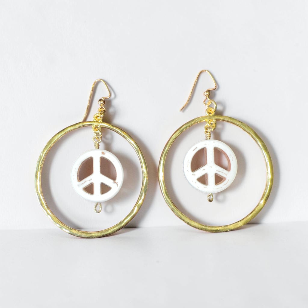 Back to the ’60s Peace Hoop Earrings ✌️✨