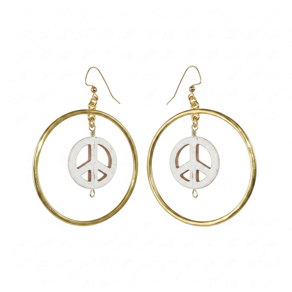 Back to the ’60s Peace Hoop Earrings ✌️✨