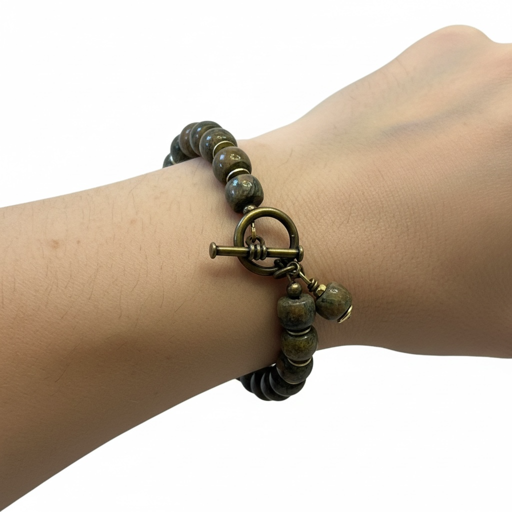 Leopard Skin Jasper Bead Bracelet