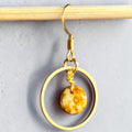 Carnelian Coin Bead Earrings