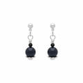 Blue Dyed Bead Post Earrings
