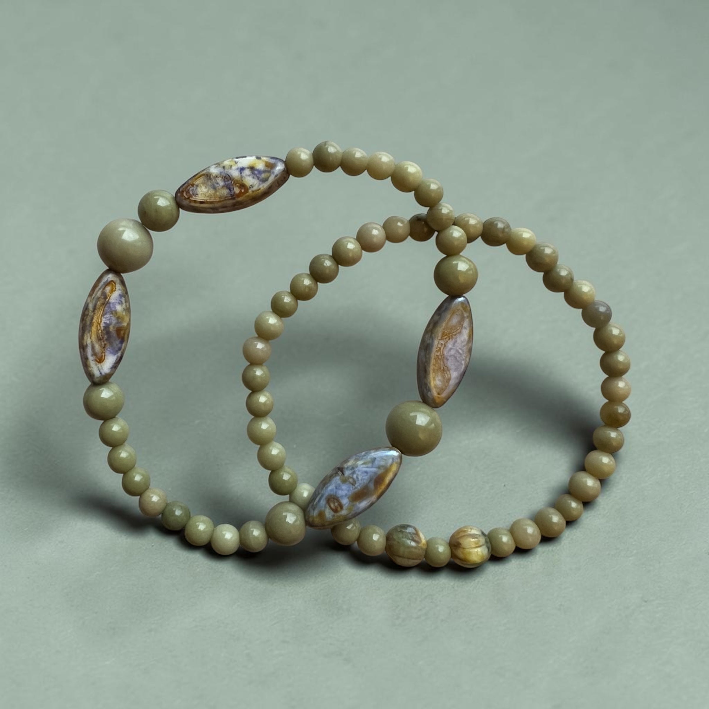 Jade & Magnesite Bracelet Duo