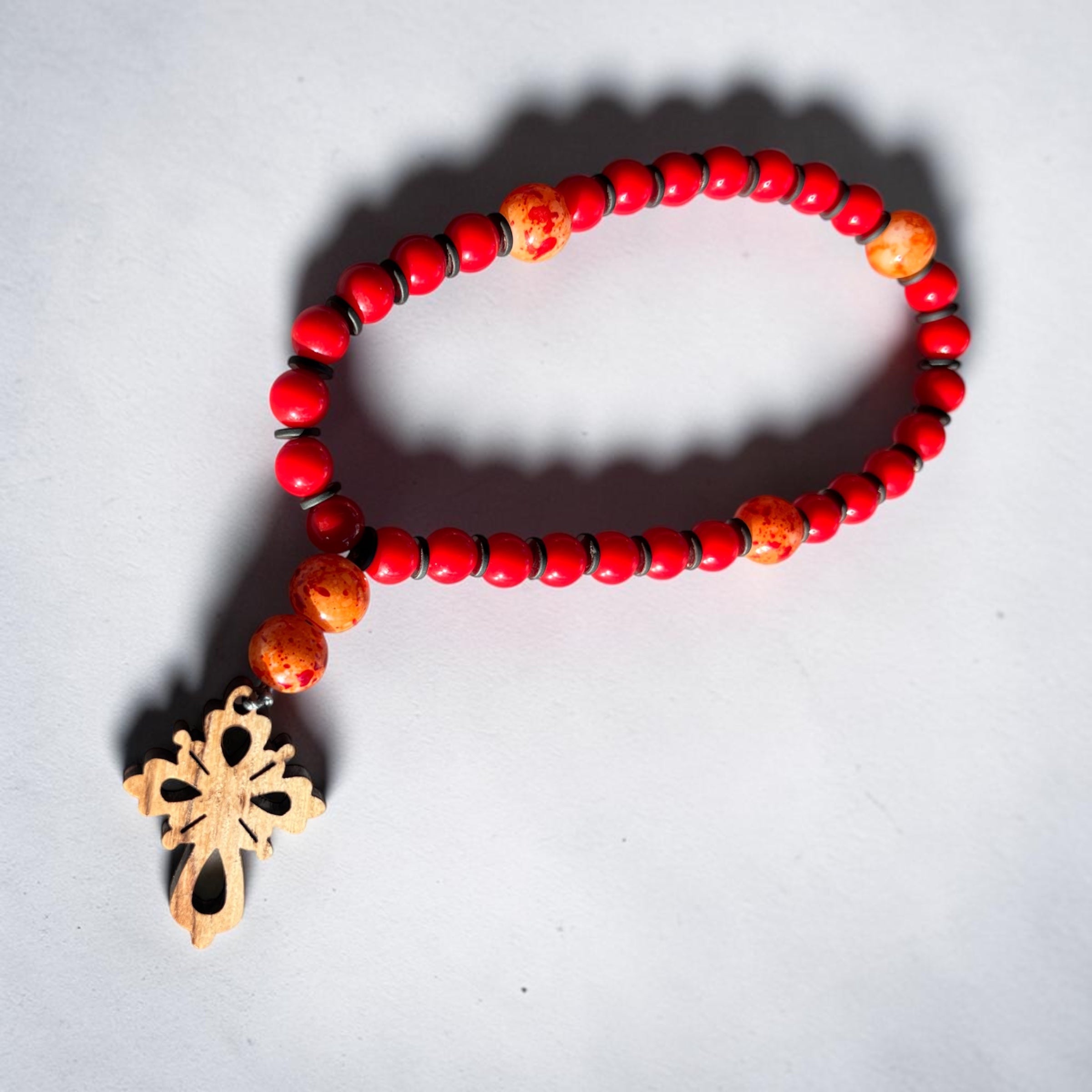 Colorful Lightweight Prayer Beads with Wooden Cross