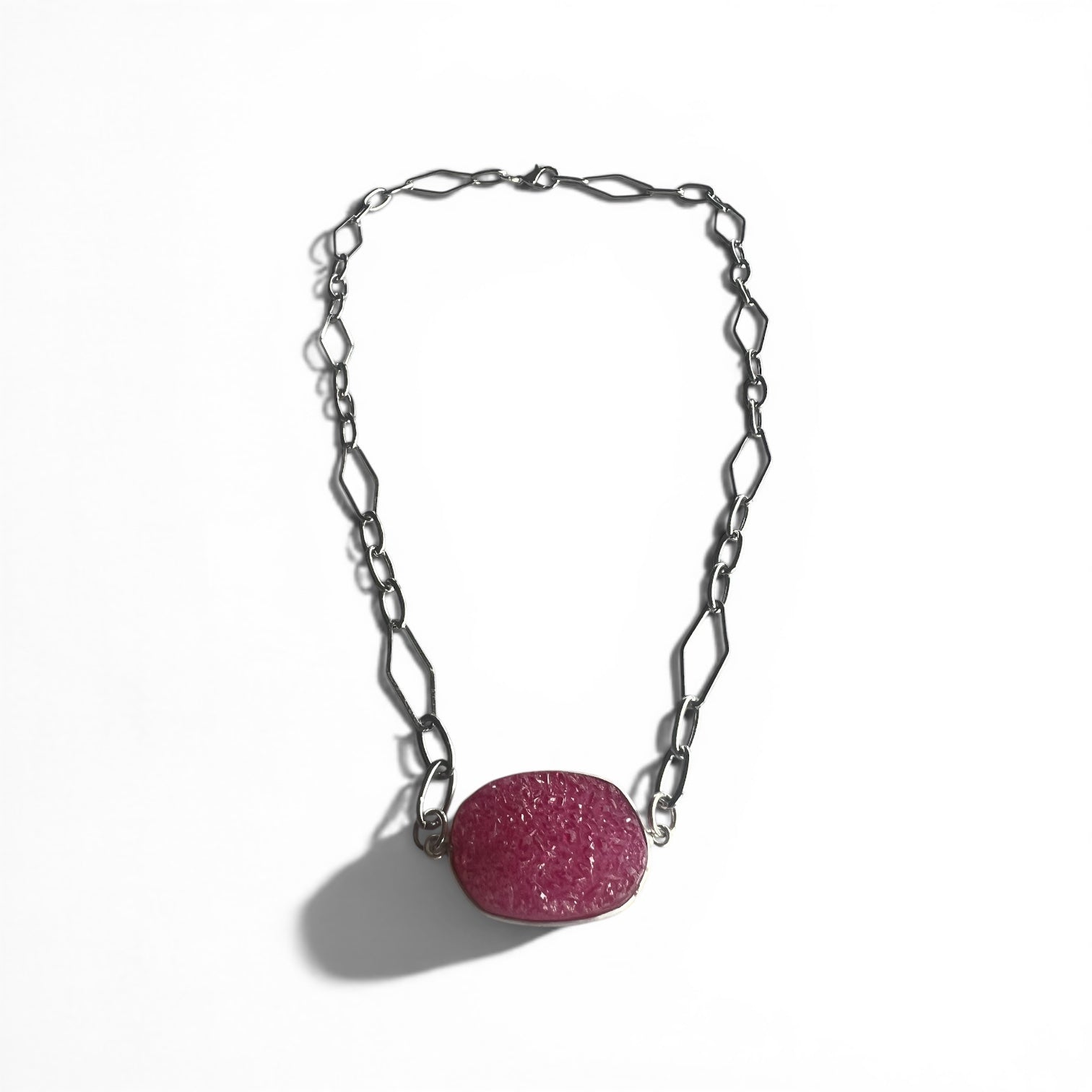 Sterling Silver Bezel Druzy Necklace
