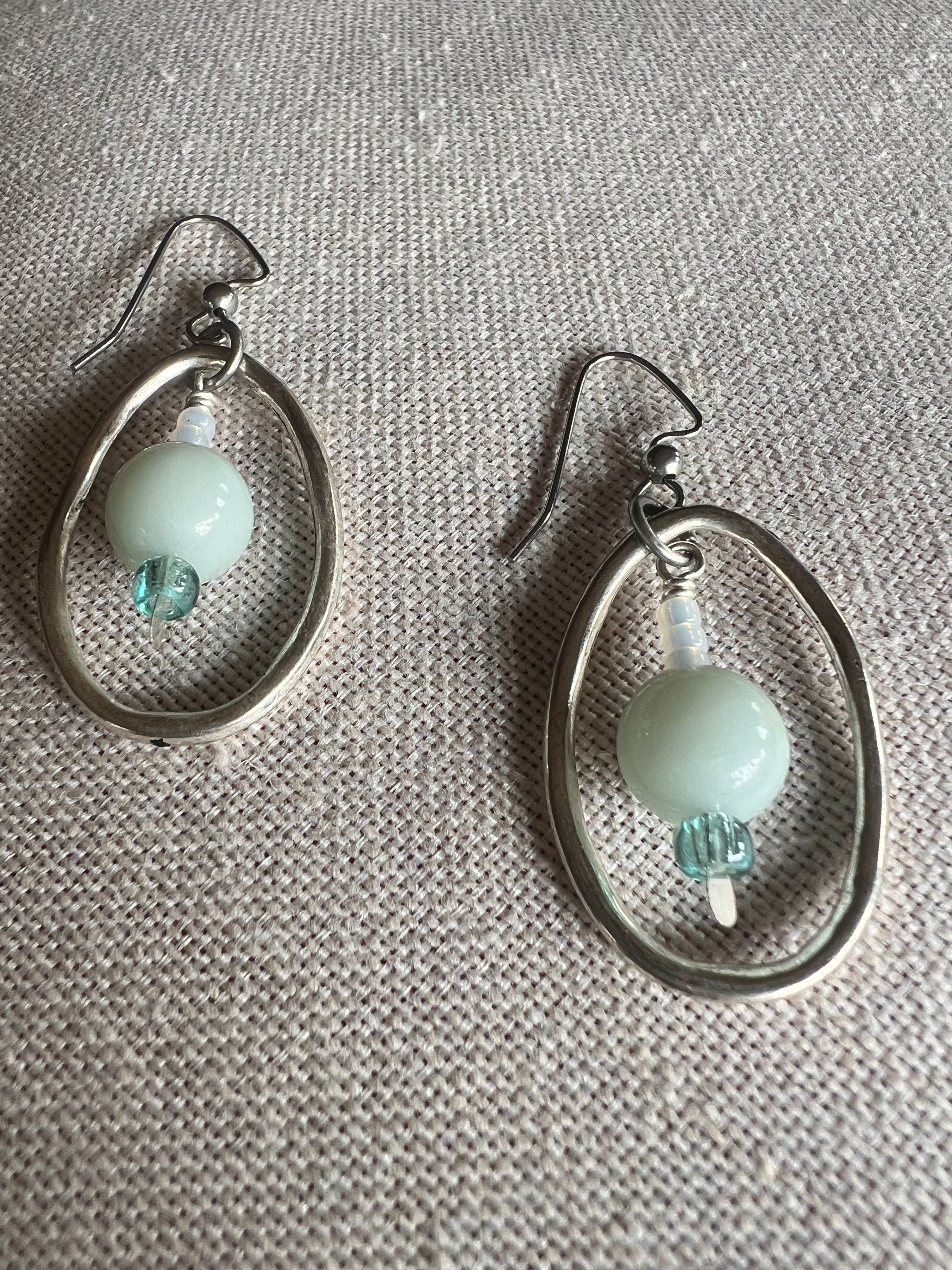 Seafoam Serenity Memory Wire Bracelet & Earring Pairing